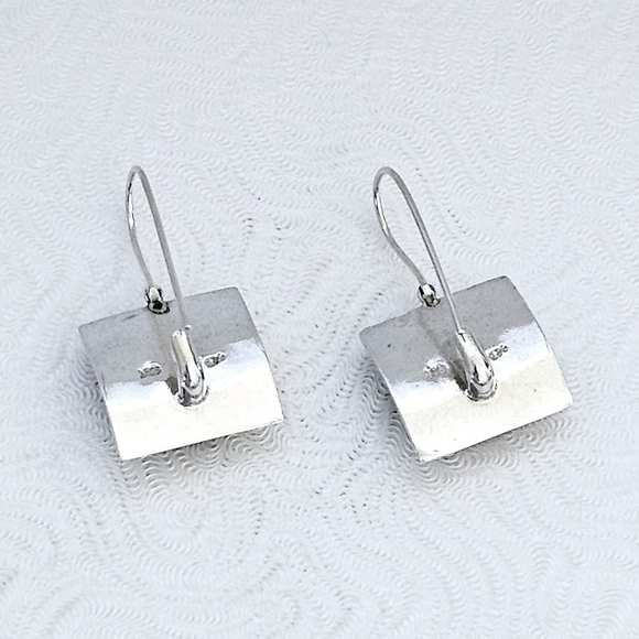 Rare Silpada Sterling Silver Labradorite Square Earrings W0882 - Picture 9 of 16